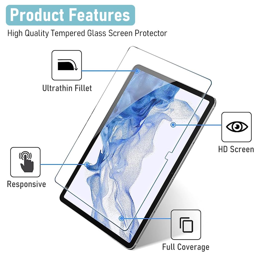 ZORBES [2-Pack Screen Protector for Samsung Galaxy Tab S7 FE 5G/S9 Plus/S8 Plus/S7 Plus 12.4 inch, Tempered Glass Screen Protector HD Anti-glare Screen Film Guard Anti-Scratch Tempered Film, 12.4 ZORBES [2-Pack Screen Protector for Samsung Galaxy Tab S7 FE 5G/S9 Plus/S8 Plus/S7 Plus 12.4 inch, Tempered Glass Screen Protector HD Anti-glare Screen Film Guard Anti-Scratch Tempered Film, 12.4